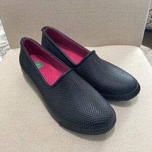 Cougar Ruby Black waterproof Rubber Slip On loafers black pink flats shoes 8